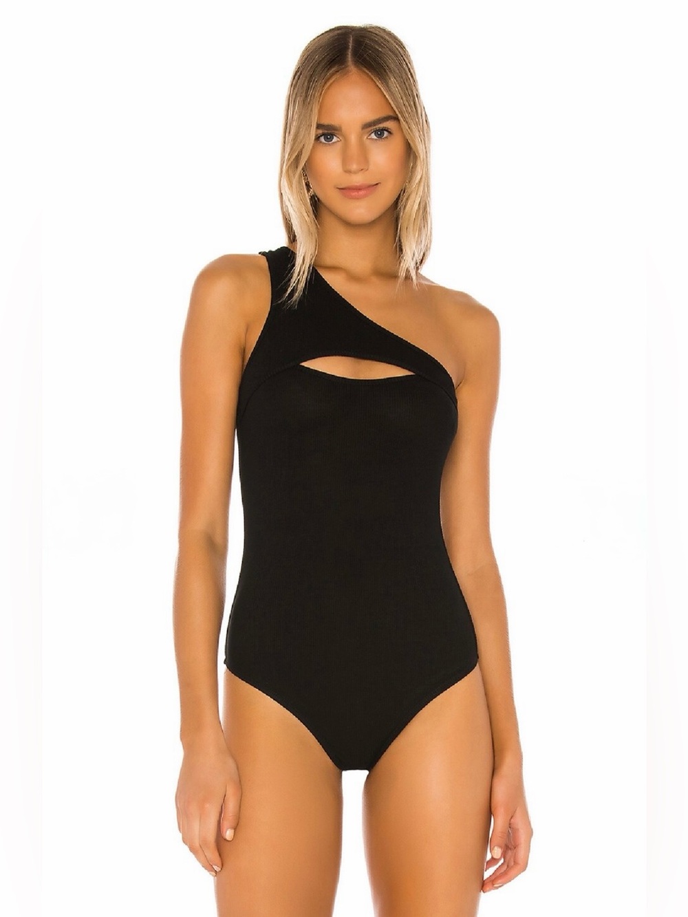 Revolve Superdown Sadra One Shoulder Bodysuit in Black - Size Small
